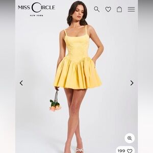 Miss Circle Kadi Yellow Corset Mini Dress Size XL
